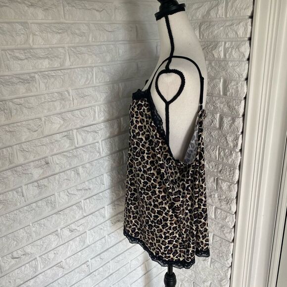 Cheetah Print Lace lingerie Style Tank Top - Picture 2 of 5